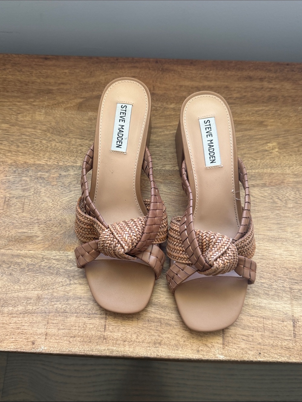 Steve Madden Braided Knot Slide Sandals in Tan